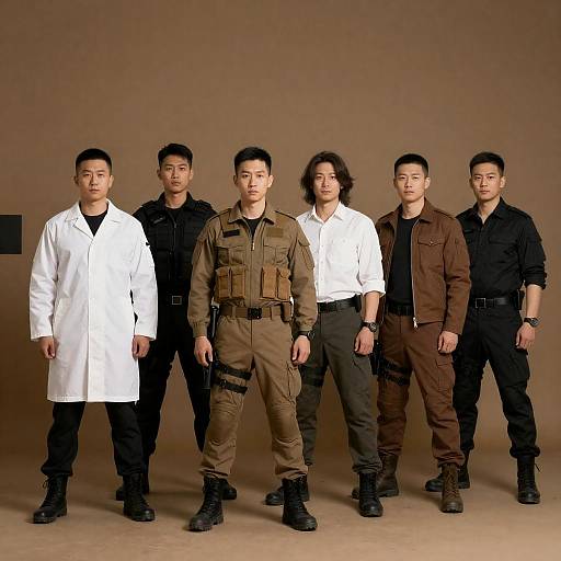 Diverse Tactical Team in Serious Stance