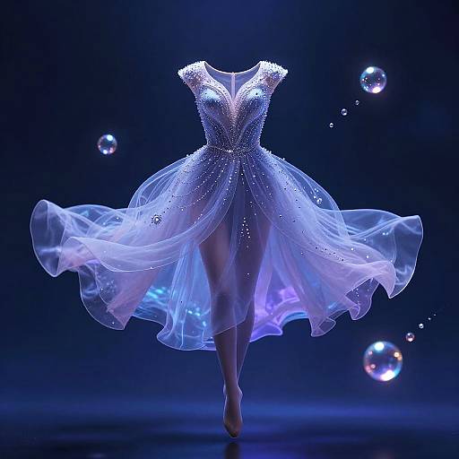 Translucent Beaded Dress in Fantasy