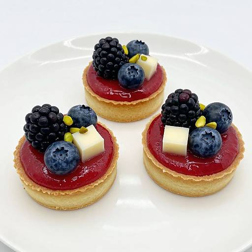 Elegant Rhubarb Tarts with Berries