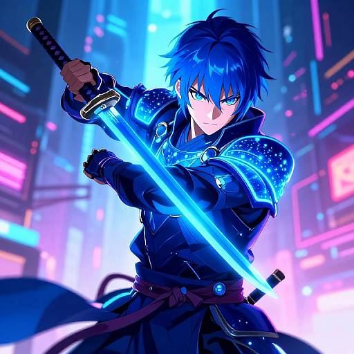 Futuristic Cyberpunk Samurai Portrait