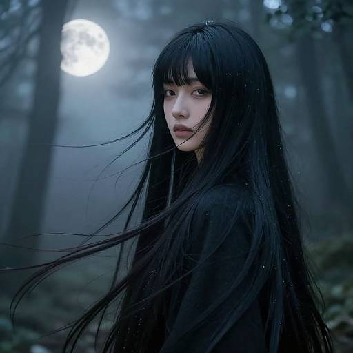 Ethereal Moonlit Forest Portrait