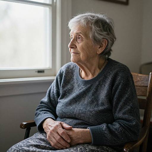 Elderly Woman in Quiet Contemplation