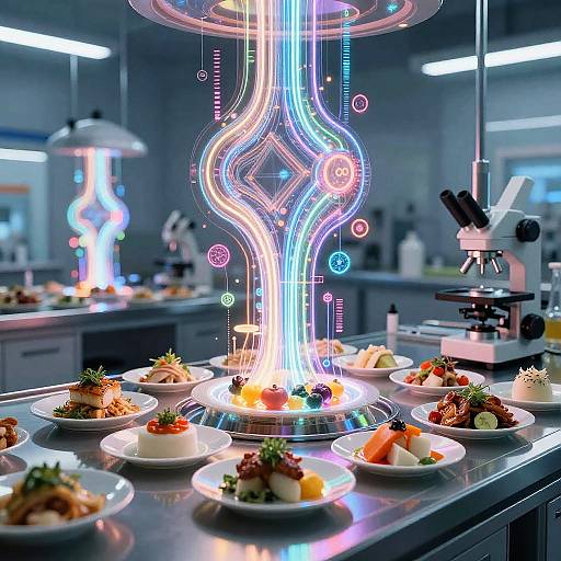 Futuristic AI Culinary Creation Scene