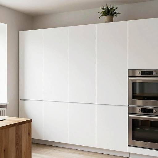 Modern Kitchen with Sleek White Cabinets