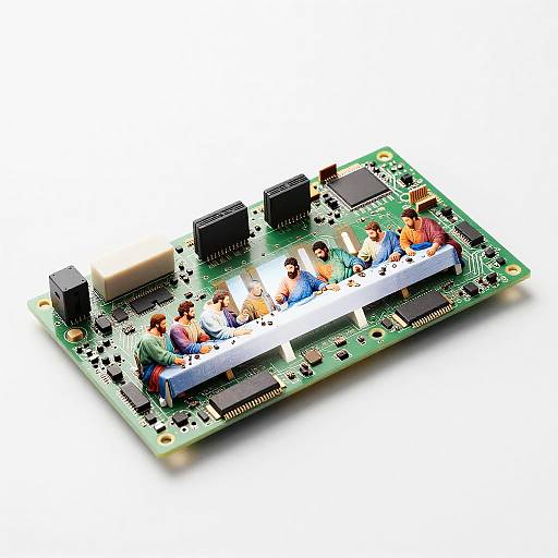 Realistic Minimalist Last Supper on PCB