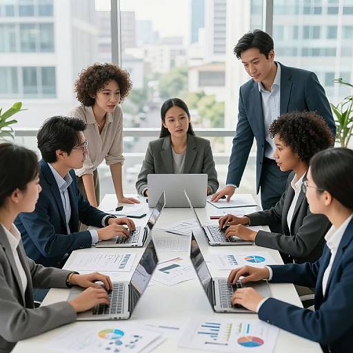Diverse Consultants Collaborating in Office
