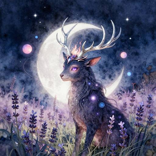 Lunar Fae in Lavender Dreamscape
