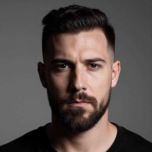 Dynamic Portrait with Bold Facial Hair