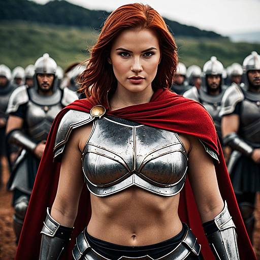 Fierce Female Spartan in Armor