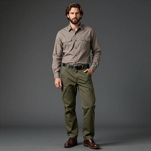 Stylish Man in Olive Pants Costume