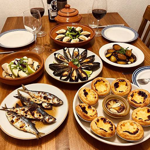 Authentic Portuguese Cuisine Table Spread