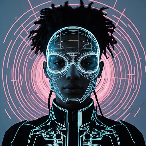 Futuristic Cybernetic Woman Portrait