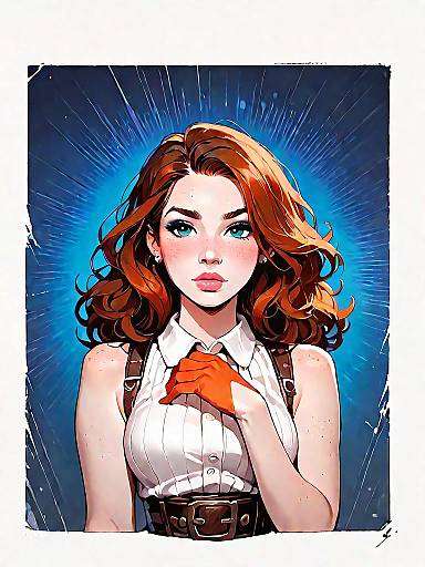 Cinematic Fashion Portrait of Redhead Woman