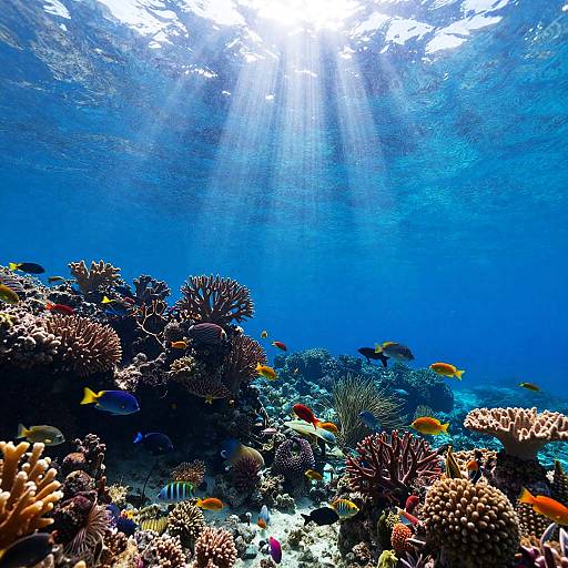 Dreamy Underwater Coral Reef Scene