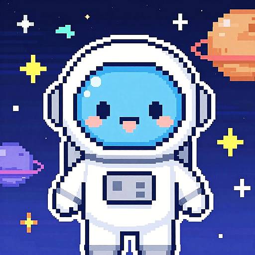 Chibi Pixel Space Explorer Art