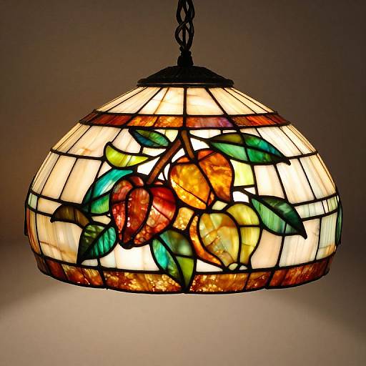 Vintage Tiffany Style Stained Glass Lamp