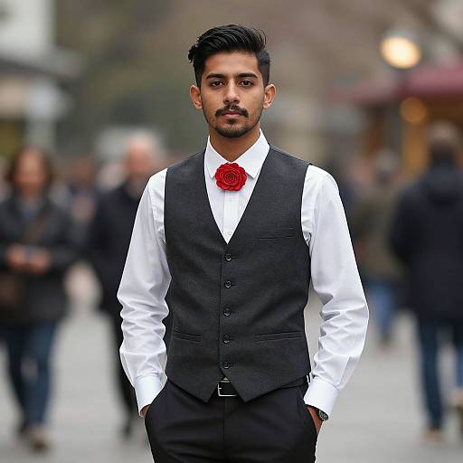 Festive Attired Man Outdoors