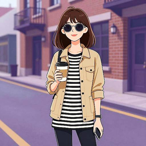 Smiling Woman in Casual Streetwear