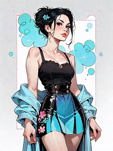 Stylish Young Woman in Casual Chic Outfit