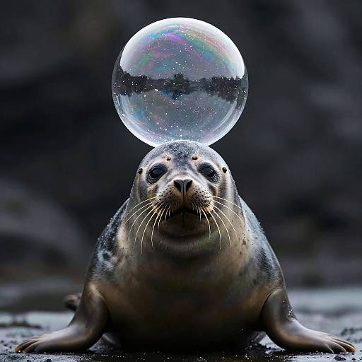 Photorealistic Seal with Air Bubble