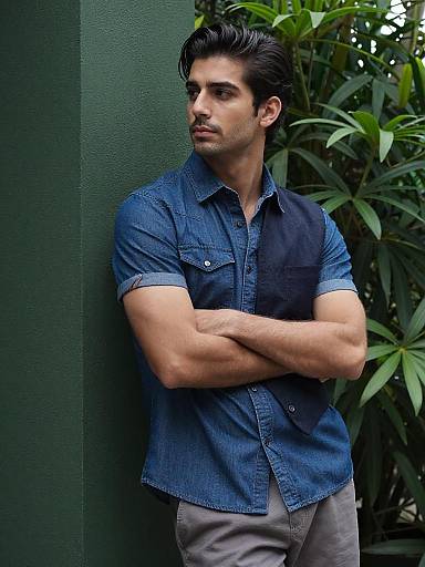 Relaxed Indigo Denim Garden Portrait