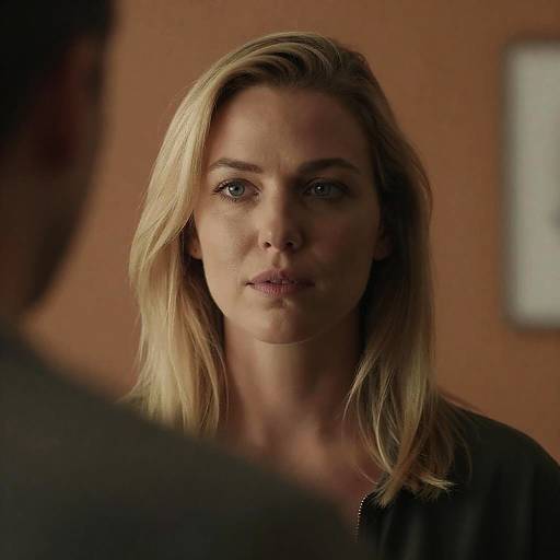 Serious Blonde Woman in Warm Light