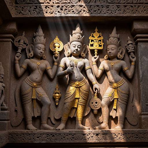 Mythical Tetonas in Ancient Temple