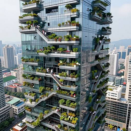 Reverse Gravity Transparent Skyscraper