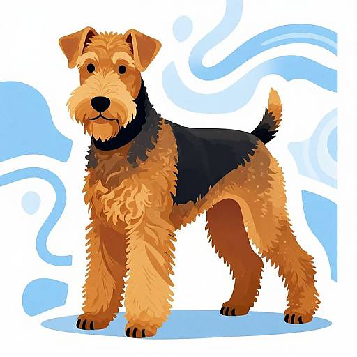 Stylized Airedale Terrier Flat Art