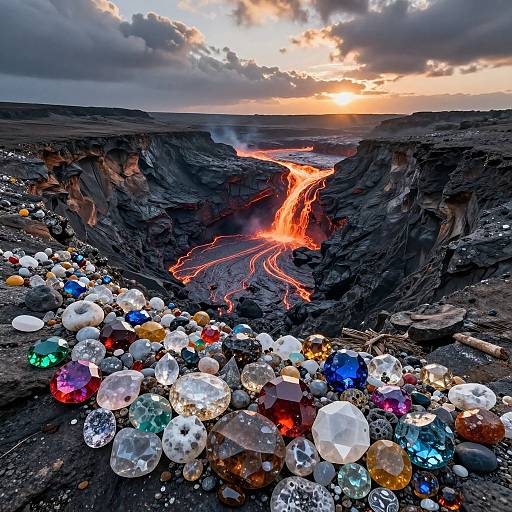 Ultradetailed Crystal Gemstone Landscape