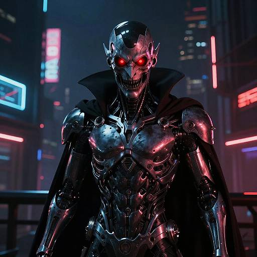 Futuristic Vampire AI in Cyberpunk City