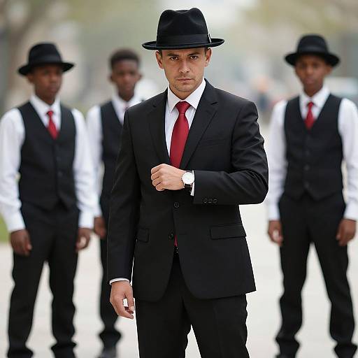 Realistic Gangster Men in Formal Suits