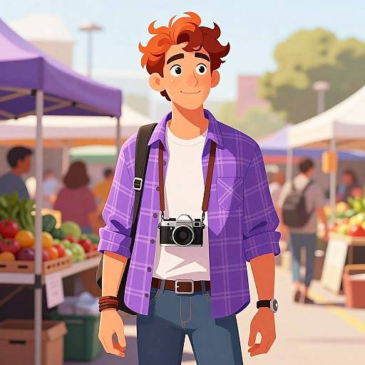 Vibrant Fashion Editorial at Farmers Market