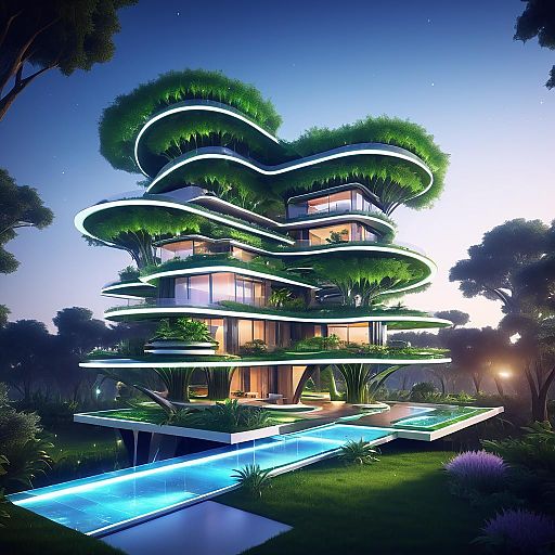 Futuristic Eco-Friendly Treehouse Design Futuristic Eco-Friendly Treehouse Design