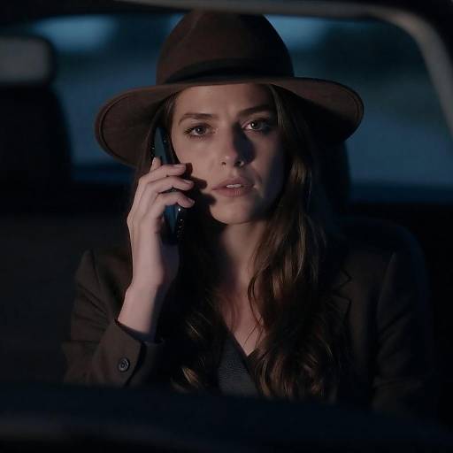 Dimly Lit Woman on Phone