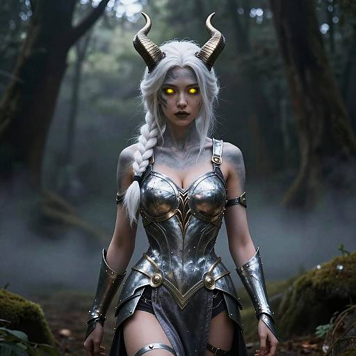 Horned Dark Forest Armored Enchantress
