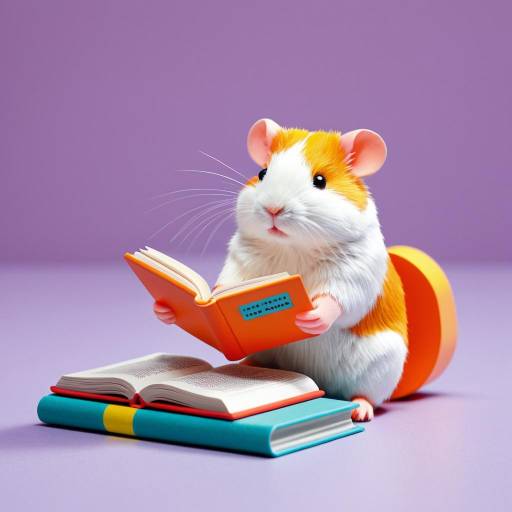 Charming 3D Toy Hamster Reading