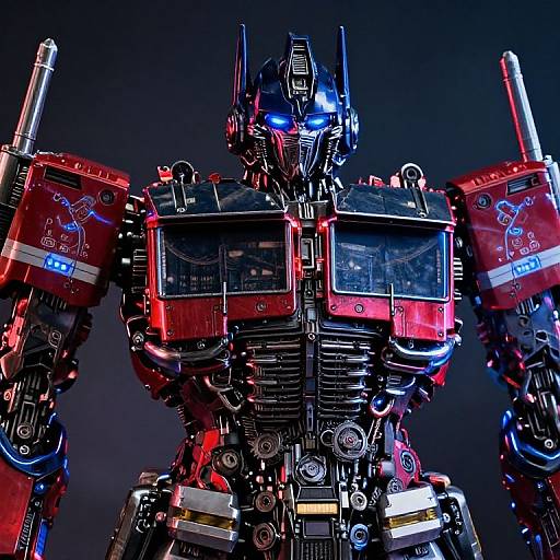 Optimus Prime Robotic Face Portrait