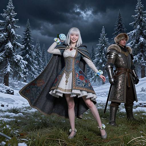 Intricate Winter Forest Fantasy Portrait