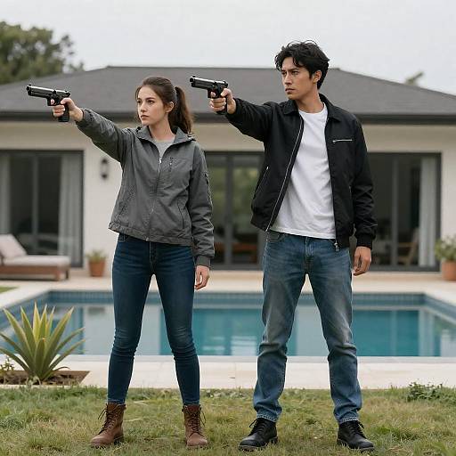 Intense Standoff in Outdoor Setting