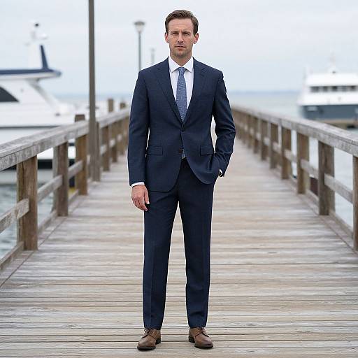 Man in Suit on Pier by Ruth Carter