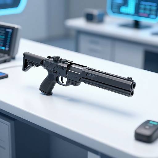 Futuristic Flatline Assault Weapon