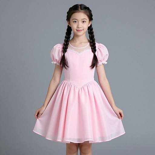Girl in Pink Recital Costume