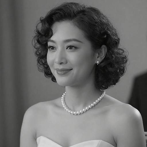 Elegant Woman in Black and White Portrait