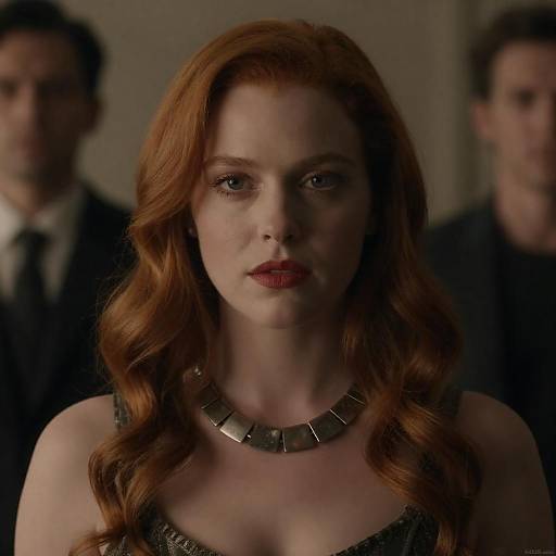 Red-haired Woman with Metallic Necklace