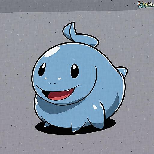 Illustration of Gulpin, pokemon in the style of Hisasi