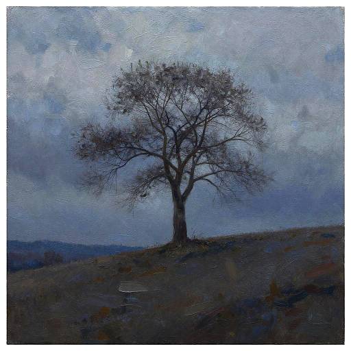 Melancholic Solitude Tree Painting
