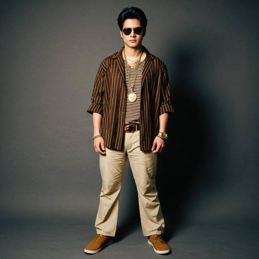 Man in Vintage Casual Outfit with Sunglasses