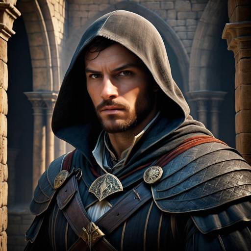 Medieval Assassin Close Portrait