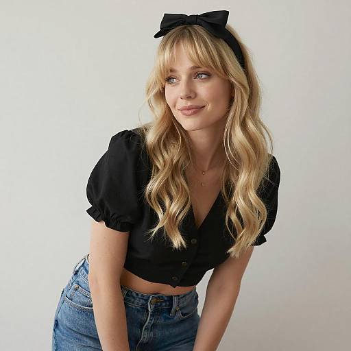 Blonde Woman in Casual Chic Outfit